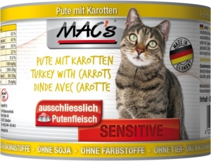 Macs Cat Sens.Pute-Karott200gD