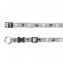 Trixie Halsband Silver Reflect - Pfotenmotiv - 40-65cm / 25mm
